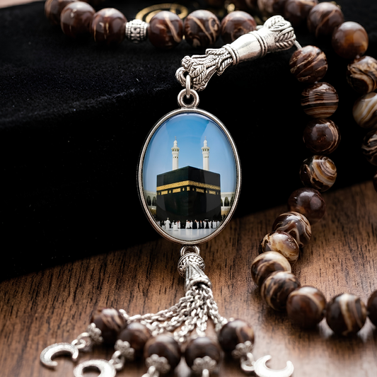 Premium Locket Tasbih – Kaaba & Madina Edition (33 Beads)